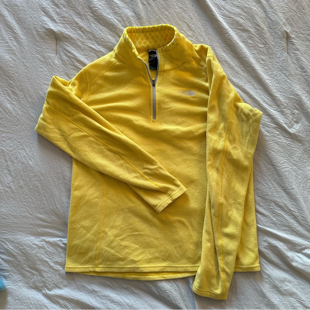 The North Face yellow fleece 1/4 zip